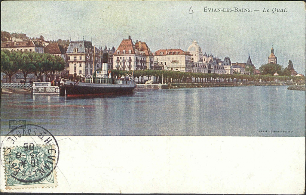 Le quai d'Évian-les-Bains. © Médiathèque d'Annecy.<br>