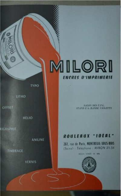 Affiche Milori, encres d'imprimerie. ©Ville de Saint-Étienne.<br>