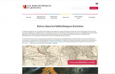 Visuel du site Les Bibliothèques d'artistes.<br>