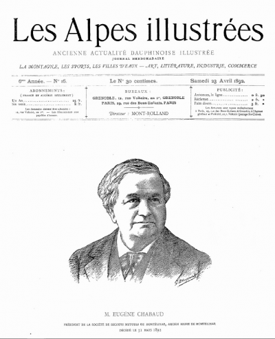 Les Alpes illustrées, une du 23 avril 1892<br>