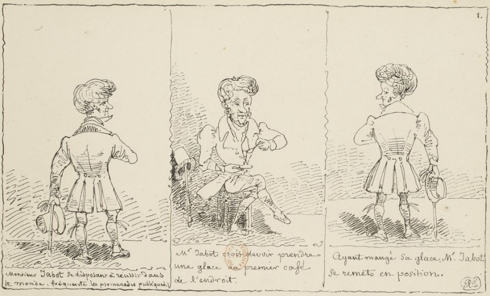 Source : Histoire de Mr Jabot par Rodolphe Töpffer, 1883, Bibliothèque nationale de France, Tf-71-4