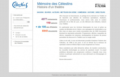 Visuel du portail Mémoire des Célestins.<br>