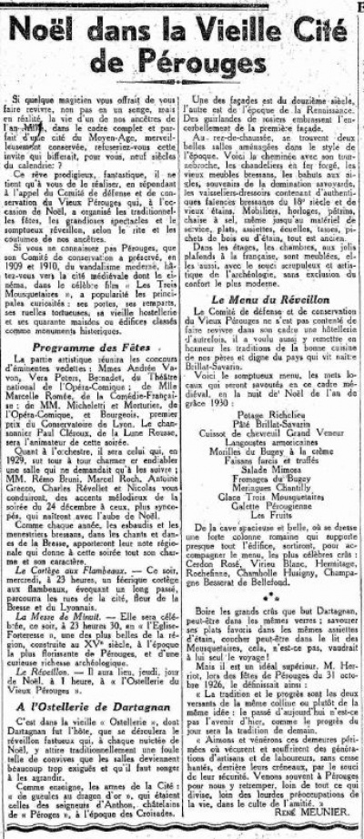 Le Petit Dauphinois [Texte imprimé] : le grand quotidien des Alpes françaises. Grenoble : [s.n.]. 24 décembre 1930, p.2 <br>