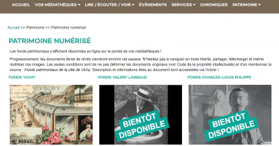 Visuel portail médiathèques de Vichy<br>