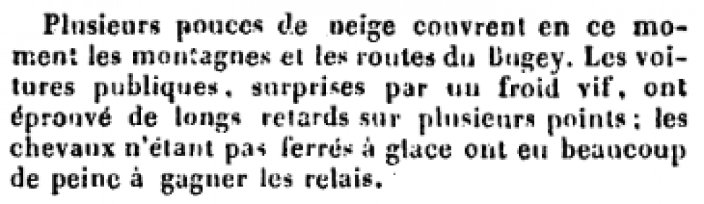 Journal l'Ain, mercredi 2 novembre 1836, Bourg-en-Bresse : de Bottier imprimeur, p.1