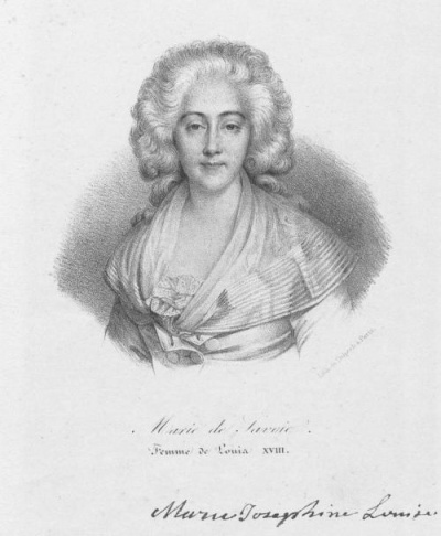 Depech. [Portrait de Marie-Joséphine-Louise de Savoie] s.d. Lithographie. 18 x 27,5 cm. Bibliothèque de Chambéry, EST A 000.245-001
